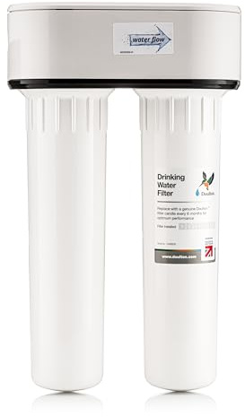 Doulton Sistema De Filtro De Agua Para Debajo Del Fregadero HIP DUO Con Filtros De Cerámica Biotect Ultra Y Reducción De Cal + Grifo De Pilar + Kit De Instalación | Certificado por NSF