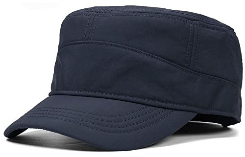 ENMESI Cappello Uomo Cappello Militare in Feltro Invernale Uomo Donna All'aperto Caldo Piatto Army cap con Fodera in Pile 56-60 cm 60-65 cm, Fodera in Pile Blu Marino, 56-60 cm