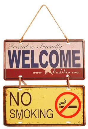 MAGICLULU decoración vintage decoraciones de la casa para el hogar cartel de bienvenida de pared señal de puerta decoración de puertas de hierro puerta de Hierro número de casa Wifi Decorar