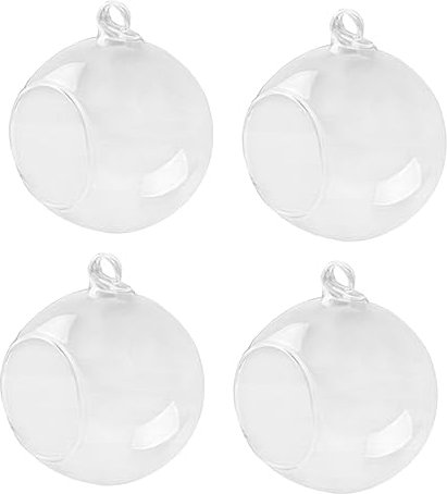 Ciieeo 4stücke Teiliges Transparentes Hängeglas Kugelvase Aus Borosilikatglas Multifunktional Als Pflanzgefäß Teelichthalter DIY Terrarium Für Zimmerdeko Hochzeit Und Succulenten