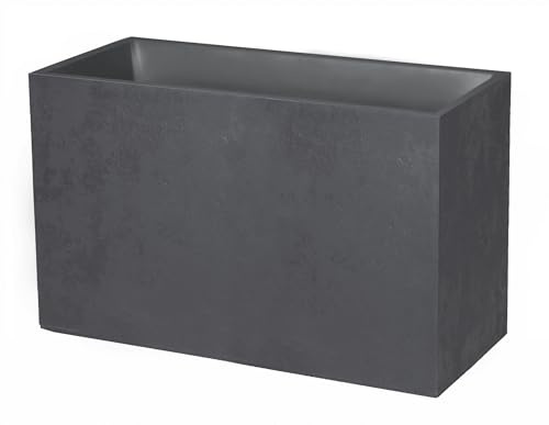 EDA Muret Basalt 116 L - Decoración de imitación de hormigón (Doble Pared, 99,5 x 39,5 x 60 cm), Color Gris Antracita