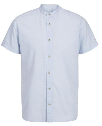 JACK & JONES Jjesummer-Maglietta a Maniche Corte SS SN Camicia, Blu Chambray, M Uomo
