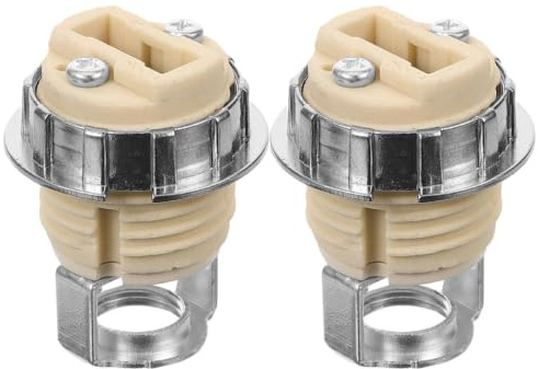 IMIKEYA Douille G9 en Céramique et Métal Filetage M10, Lot de 2 Pièces, Base Stable et Sécurisée pour Ampoules Led, pour Usage Domestique Moderne