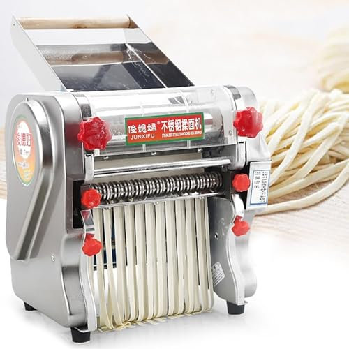 Qiang 550W/750W Automatico Macchina per Pasta Acciaio Inossidabile Catering Sfogliatrice Elettrica Macchina per Fare Pasta Fresca con 2 Lame,0.3-20MM Gradi di Spessore Regolabili,FKM-160