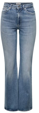 ONLY ONLJUICY Jeans Svasati a Vita Alta ONLJUICY, Media Blu Denim, 25W x 30L