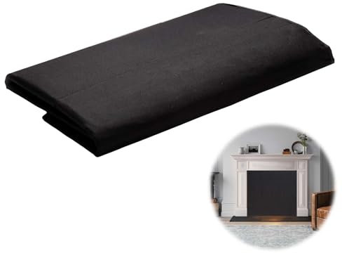 Funda De Chimenea, Cubierta para Chimenea Cubierta Magnética para Chimenea para Pérdida De Calor 100x82 cm Manta Bloqueadora De Chimenea Negra Manta para Chimenea Protector contra Chispas