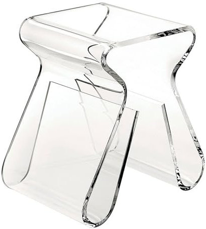 MYVVKIA Acryl-Beistelltisch mit Stauraum, moderner Kleiner Wohnzimmer-Couchtisch, transparenter Beistelltisch, Hocker für Schlafzimmer-Sofa, Balkon-Sofa