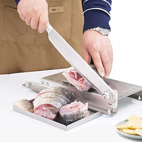 QUSYZD Trancheuse à Viande pour Usage Domestique ou Commercial, trancheuse à Viande Manuelle, côtes, Hachoir à Viande, os pour Poisson, Poulet, bœuf, Viande congelée, légumes, charcuteri,