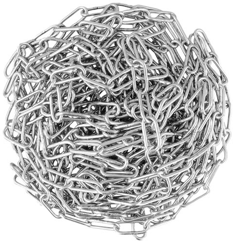 JIEHIN Catena in acciaio inox, 3 mm, 10 m, catena in metallo, al metro, catena a maglie rotonde, in acciaio inox, per appendere amache, sacchi di sabbia, biancheria