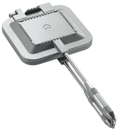 F Fityle Sandwich Maker Grill Sandwich Hand Toaster Sturdy Multiuse Frying Pan Aluminum Flip Pan for Outside Camping Omelets Frittatas, No Carry Bag