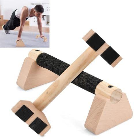 2 Pcs Liegestützgriffe, 25cm Handstand Griffe aus Holz mit Rutschfeste Gummipuffer, Parallettes Calisthenics Griffe, Calisthenics Equipment für Handstand Liegestütze, Dickerer, Tragfähigkeit 300kg