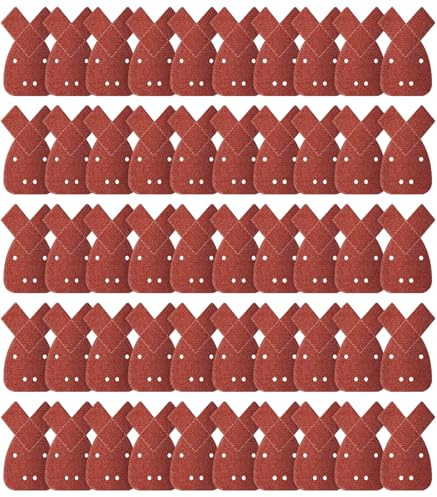 Sandphyrre Mouse Sander Pads, 50Pcs Sanding Pads Contain 10 x 40/60/80/120/150 Grits, Detail Palm Sandpaper Compatiable with Black and Decker Mouse Electric Sander