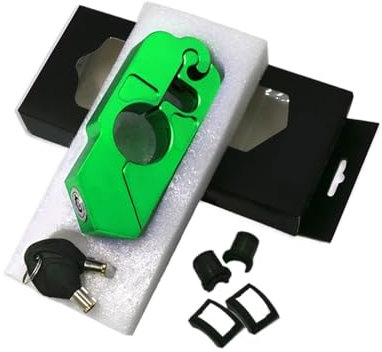 GBZIJIE Motorradschloss,Motorrad Schloss Motorrad-Verschluss-Sicherheits-Sicherheitsschloss-Lenkergriff Handset Bremshebel Disc Locking for Roller ATV Dirt Straßenfahrräder Auto(Green)