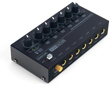 Controllore DJ Mixer Aud**io Mini mixer audio stereo ultracompatto a 6 canali a basso rumore for la registrazione in studio domestico Performance dal vivo all'aperto MIX600