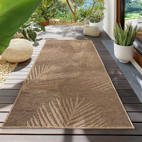 Teppium Tapis d'Extérieur Résistant aux Intempéries 80 x 150 cm Beige - intérieur Résistant aux UV, Imperméable, Naturel en Jute et Robuste - Idéal pour Balcon, Terrasse, Cuisine, Jardin, et Salon