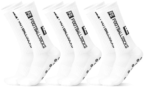 HCQC Chaussette antidérapante foot, Chaussettes antidérapantes homme, Chaussettes foot homme, Taille 40-45, 3 paires