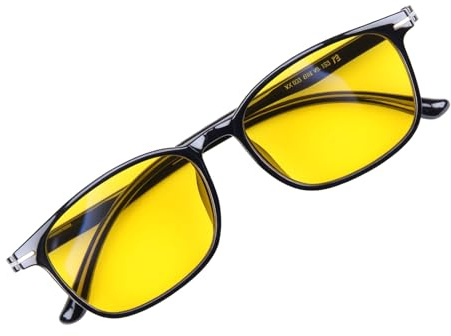 wilcractk Occhiali per Guida Notturna, Occhiali Guida Notturna per Uomini e Donne - Lenti Anti Luce Blu, Montatura Leggera TR90 - Sport, Outdoor