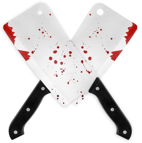 SULOLI 2 Stück Blutverschmiertes Messer Halloween Fake Messer,Psychopath, Mörder, Accessoire, Karneval, Mottoparty, Halloween,Cosplay