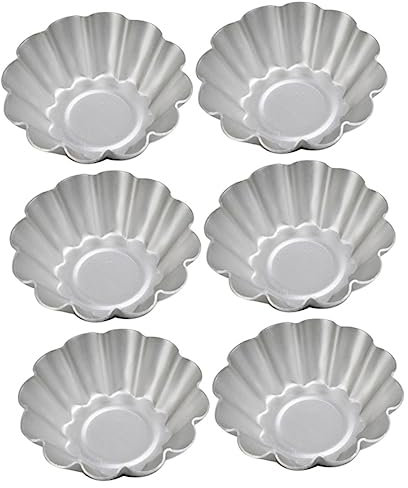 CIYODO 6 Per Crostate A Forma Di Fiore Riutilizzabili in Metallo Antiaderente Per Muffin E Cupcake