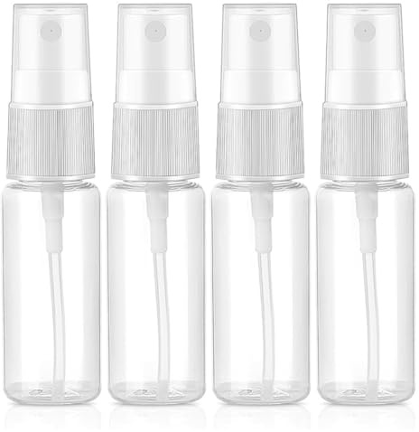 GGUFAY 4 Piezas Bote Spray, 20ml Bote Spray Pulverizador Pequeño Vacio,Botella de Spray rellenable Vacío Pequeña,Botellas de Viaje Vacio, para Maquillaje agua Alcohol