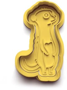 Erdmännchen Keksausstecher Landtiere – zweiteilig mit Prägestempel – PLA 3D-Druck Ausstechform für Plätzchen, Fondant & DIY – Tiermotiv für Kinder, Zoo-Fans, Geschenkidee