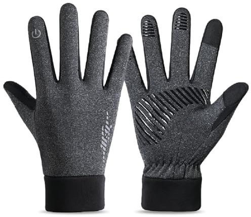 Kfnire Handschuhe Herren Winter mit Fleecefutter Touchscreen Handschuhe Winddicht und Wasserabweisend Geeignet für Outdoor Aktivitäten wie Radfahren Laufen Skifahren
