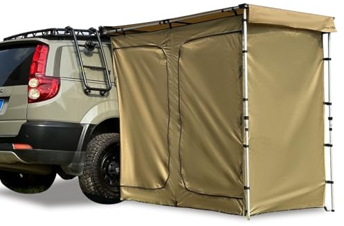 Tienda campaña jardín al Aire Libre, toldo Ducha Lateral Coche, Ducha portátil emergente, Vestuario con Techo, 2 Habitaciones, Tienda campaña instantánea Acampar (200 x 125 x 2 m)