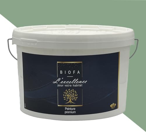 Biofa - Peinture écologique pour intérieur Murs & plafonds, finition Premium – Sans solvants, faible en COV, sans odeurs – Très résistante – Multisupport - Application facile (Végétal, 4 Litres)