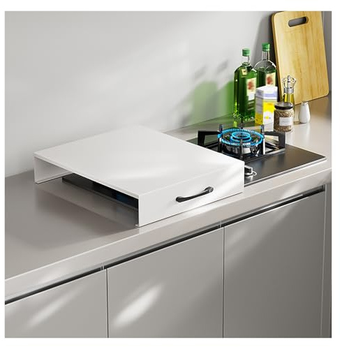 copri piano cottura Coprifornello a gas leggero, protezioni per fornelli a gas con maniglie, protezione superiore antiscivolo bianca per fornello a gas, adatta per cucine(30x40x5cm/11.8x15.7x2in)