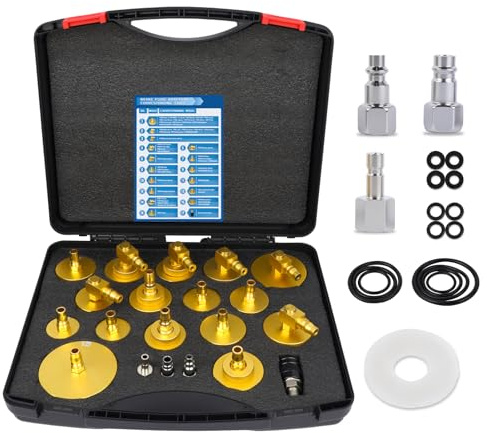 20-TLG Bremsenentlüftungsgerät Adapter mit 4 Quick Adapter, Bremsenentlüftungsadapter aus Metall für Kraftfahrzeuge, Adapter Brensflussigkeitswechselgerät Geeignet für 99% der Bremsenentlüftungs Set
