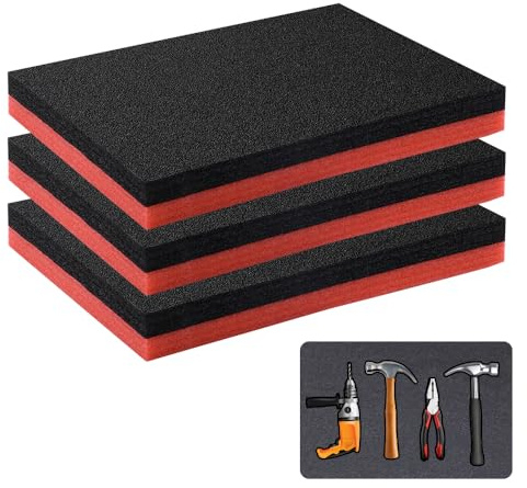 3 StüCk 40×30×5cm Schaumstoffeinlage Werkzeug,Precision Defined Werkzeugkisten-Schaumstoff,Multilayer Schaumstoff,Werkzeug Kamerakoffer Werkzeugkoffer Schaumstoffplatte