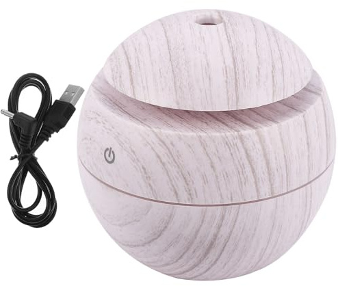 Lurrose Aroma Luftbefeuchter mit 130ml Kapazität und 7 Farbwechsel LED Licht Weißer Kunststoff Öl Aroma Diffusor für Feuchte Raumluft und Entspannende Aromatherapie