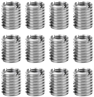 12 Stück Gewindeadapter M12 auf M10 x 15mm,Gewindehülsen aus Edelstahl zur Umwandlung von M12 auf M10 Gewinde, für Möbelprojekte, Automobilanwendungen und mechanische Geräte