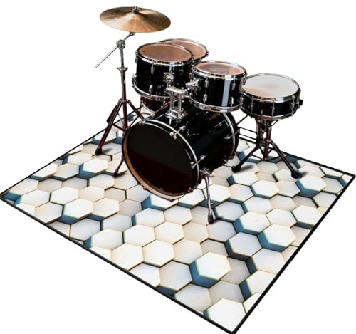 SZZEUOA Schalldicht Teppiche Drum 130 x 100 cm Drum Teppich Schlagzeug Teppich, Trommelmatte Schalldichte Matte rutschfeste für E Drum Schlagzeug Elektronisch Snare Teppich Snare Drum Rug