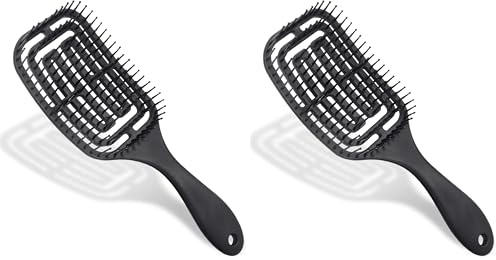 Vinabo Cepillo de Pelo, Cepillo para Desenredar el Cabello - Cepillo para el Cabello Profesional Curvo Ventilado para Cabello Húmedo y seco, Cepillo de Masaje para Mujeres, Hombres y Niños