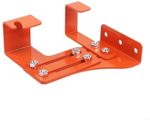 Jotekonoby Robuste, verstellbare Kettensägen-Wandhalterung mit schützenden Schwamm-Pads, verstärkte Metallhalterung für kratzfeste Aufbewahrung, wetterfest für (Orange-Rot)