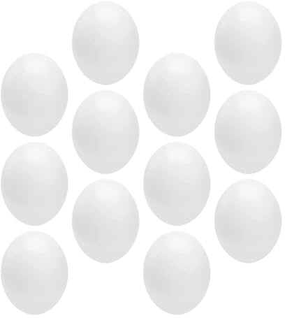 ABOOFAN Œufs en Plastique Graffiti Réalistes 12 Pièces, Coquille Plastique Solide, Favorisent la Reproduction des Oiseaux, Forme Ronde, pour Jouets et Colombier de Pigeons