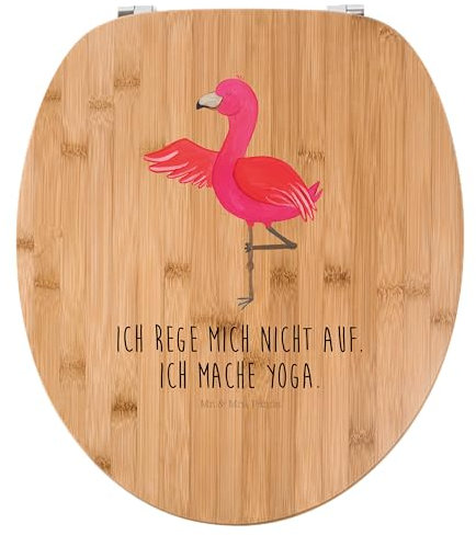 Mr. & Mrs. Panda Motiv WC Sitz Flamingo Yoga - Geschenk, Yogi, Toilette, Yoga-Übung, Baum, Entspannung, Klodeckel, WC-Sitz, Namaste, Klobrille,