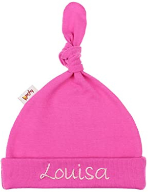 Babymütze/Zipfelmütze mit Namen personalisiert * Uni pink - rosa