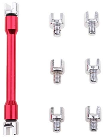 Tenlacum Set universale di chiavi per raggi per moto, 5-6,8 mm, con fibbia, 2 colori: rosso/blu (rosso)