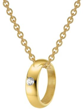 trendor Anhänger Taufring Gold 333 mit goldplattierter Silberkette 39475-40 40 cm