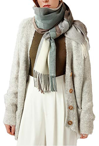 YAMEE Schal Damen winter XXL Karo Winterschal herbst Damen Schultertuch Weiche Schals Frauen Deckenschal Poncho kariert Langer Schalcape Deckenschal 70CM*180CM