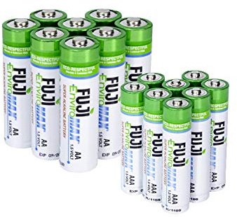 Fuji Enviromax Super Alkaline AAA + AA Batteries Mixed Pack - No Harmful PVC & Heavy Metals, Long Lasting, Powerful Double AA and Triple AAA Batteries Multipack (Pack of 16)