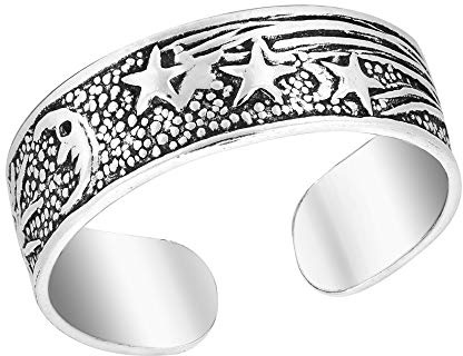 Stellar Sky Sun Moon and Shooting Stars .925 sterling silver tåring eller rosa ring