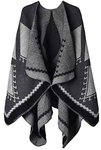 OOPOR Poncho Tejer Invierno de Mujer - Chal Lana Tela Escocesa Grande Bata Cardigan Acogedor Fular Crochet Capa Suave para Ropa Boda Jersey Mantón Casa Navidad Festival Disfraz ​Otoño Regalo 9 Color