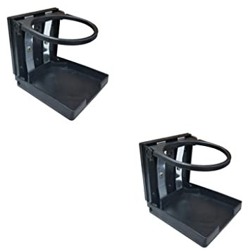 Voarge 2 Pack Folding Cup Drink Holder, Universal Foldable Cup Holder Drink Bottle Stand Accessory for Car Truck Boat Van Home, Black