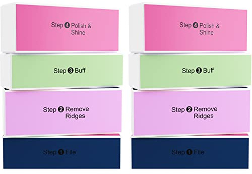 WELLGRO Nagelfilblock – med 4 olika ytor vardera, 1. filer, 2. Ta bort kanter, 3. Mattning, 4. Polering – kvantiteter valbara, antal: 8 stycken