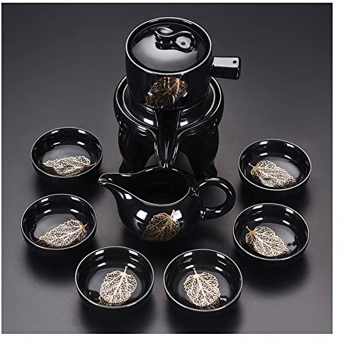 ZHANGZONG Set Tazze da tè teiera Ceramica teiera Giapponese Tazze da The Inglese Gongfu Tea Gift Set Automatic Stone-Mill Design Teiera in Ceramica Fatta a Mano con 6 Tazze di tè Kung Fu