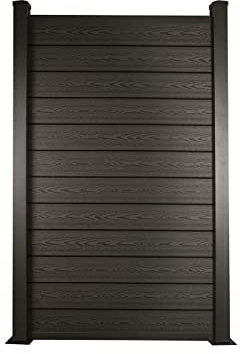 Ventanara® WPC Zaun Sichtschutzzaun Steckzaun Gartensichtschutz Komplettset 188x190 inkl Aluminiumpfosten anthrazit (anthrazit, 1x Element schmal + 2X Pfosten inkl. Aufschr)