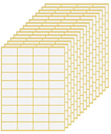 Thinp 600 Stück Selbstklebend Etiketten 38x19mm Universal Aufkleber Etiketten Kleine Klebeetiketten Blanko Adressetiketten Preisschilder Namensetiketten Haushaltsetiketten, für Home Schule Office